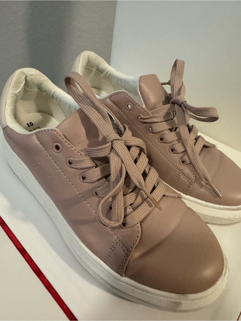 Time and Tru Blush Pink Low-Top Lace-Up Sneakers